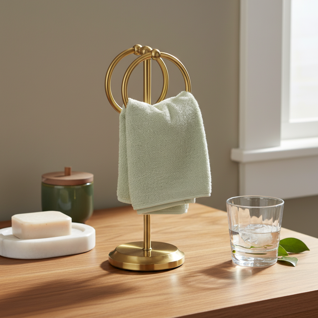 Classical Double Ring Design Fingertip Towel Holder