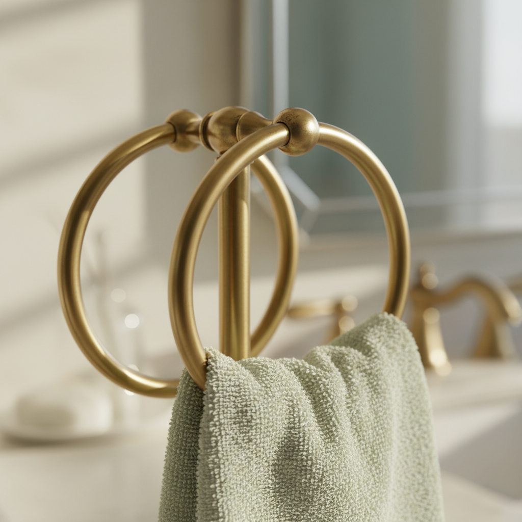 Classical Double Ring Design Fingertip Towel Holder
