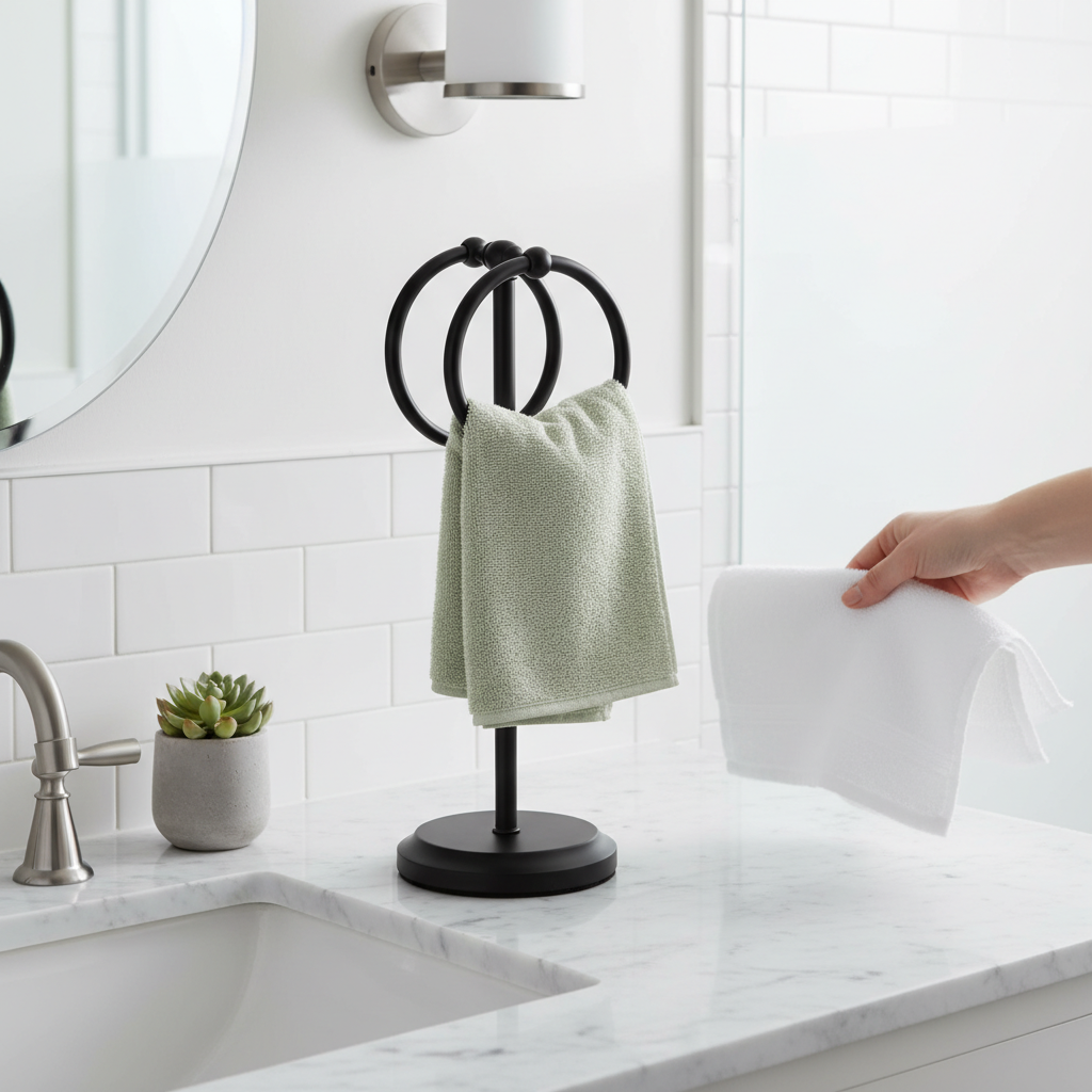 Classical Double Ring Design Fingertip Towel Holder