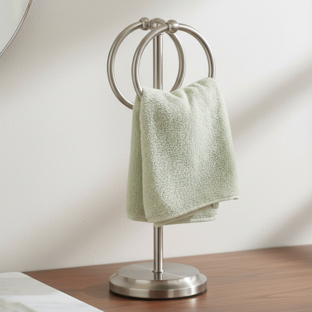 Classical Double Ring Design Fingertip Towel Holder