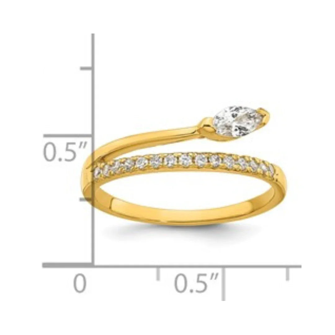 Cubic Zirconia Fashion Snake Pave Ring