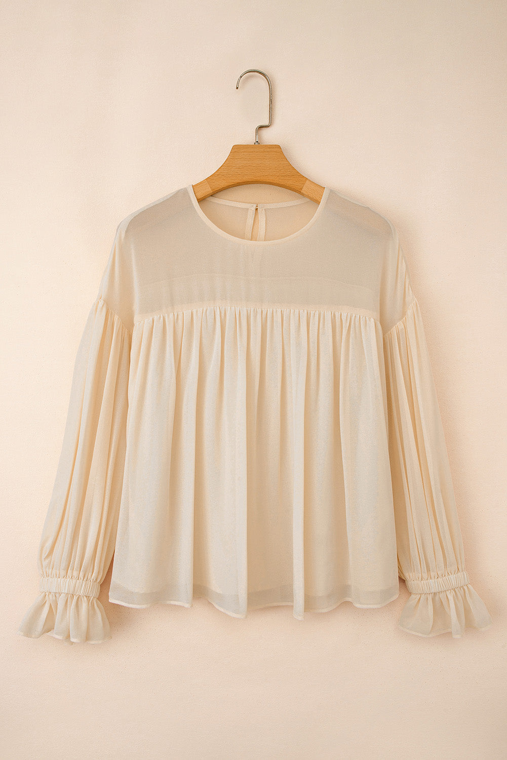 Threaded Pear Mayaevi Sleeve Chiffon Blouse Long Sleeve Top