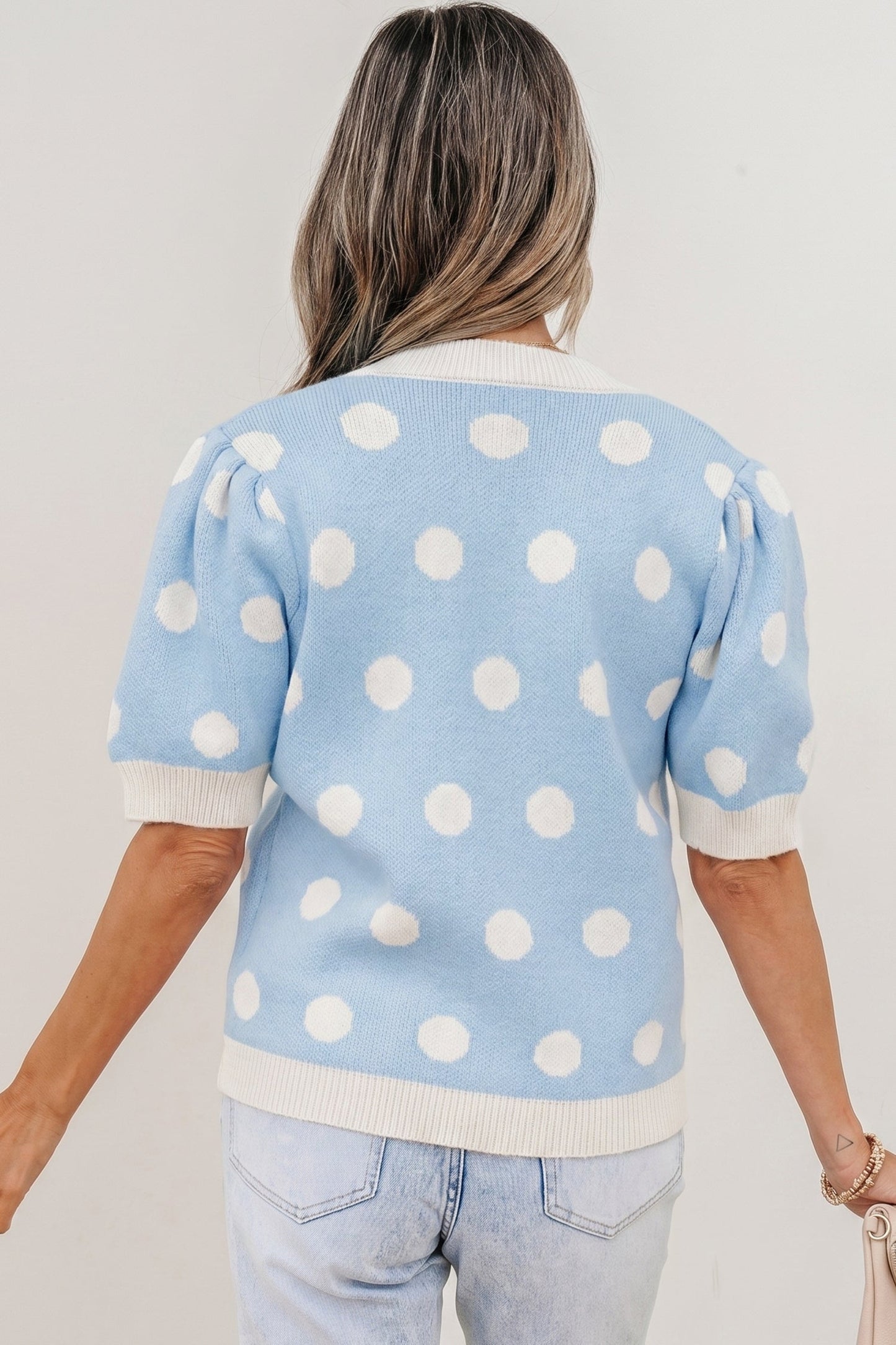 Threaded Pear Rivka Puff Short Sleeve Sweater