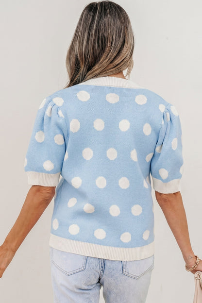 Threaded Pear Rivka Puff Short Sleeve Sweater