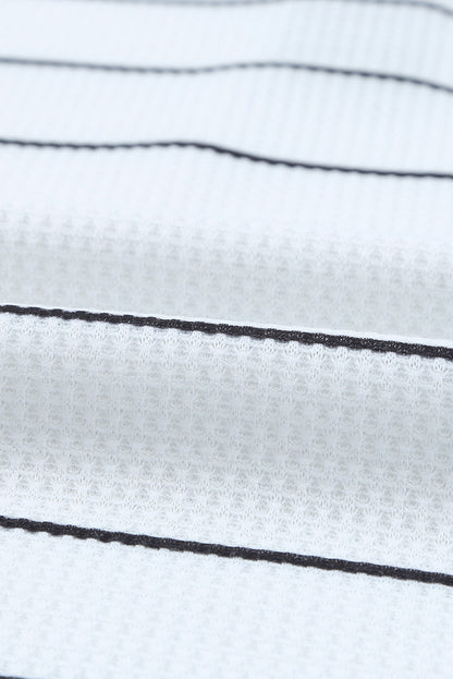 Threaded Pear Simone Henley Waffle Knit Top