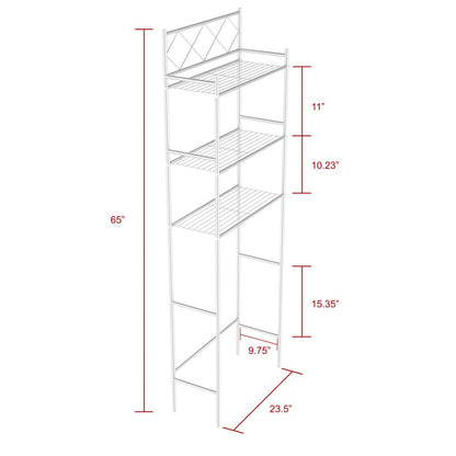 J&V TEXTILES 3-Shelf Metal Bathroom Organizer Over The Toilet, Bathroom Space Saver