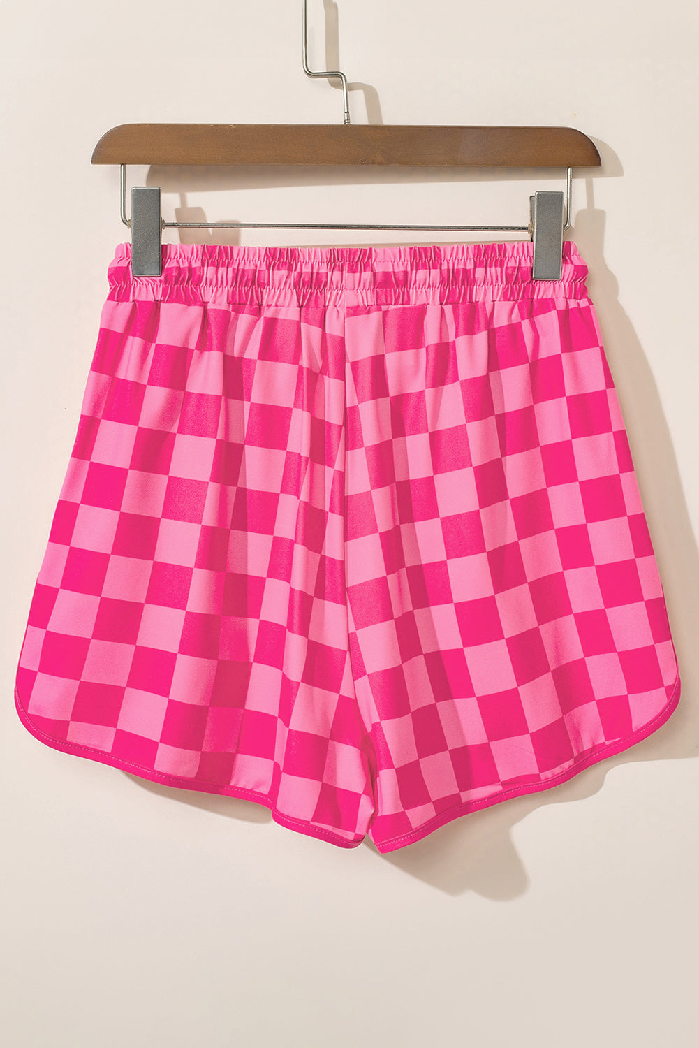 Threaded Pear Checkered Drawstring Casual Shorts