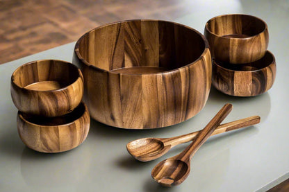 Kalmar Home Extra Large Salad Bowl with Servers and 4 Individuals - 332C7
