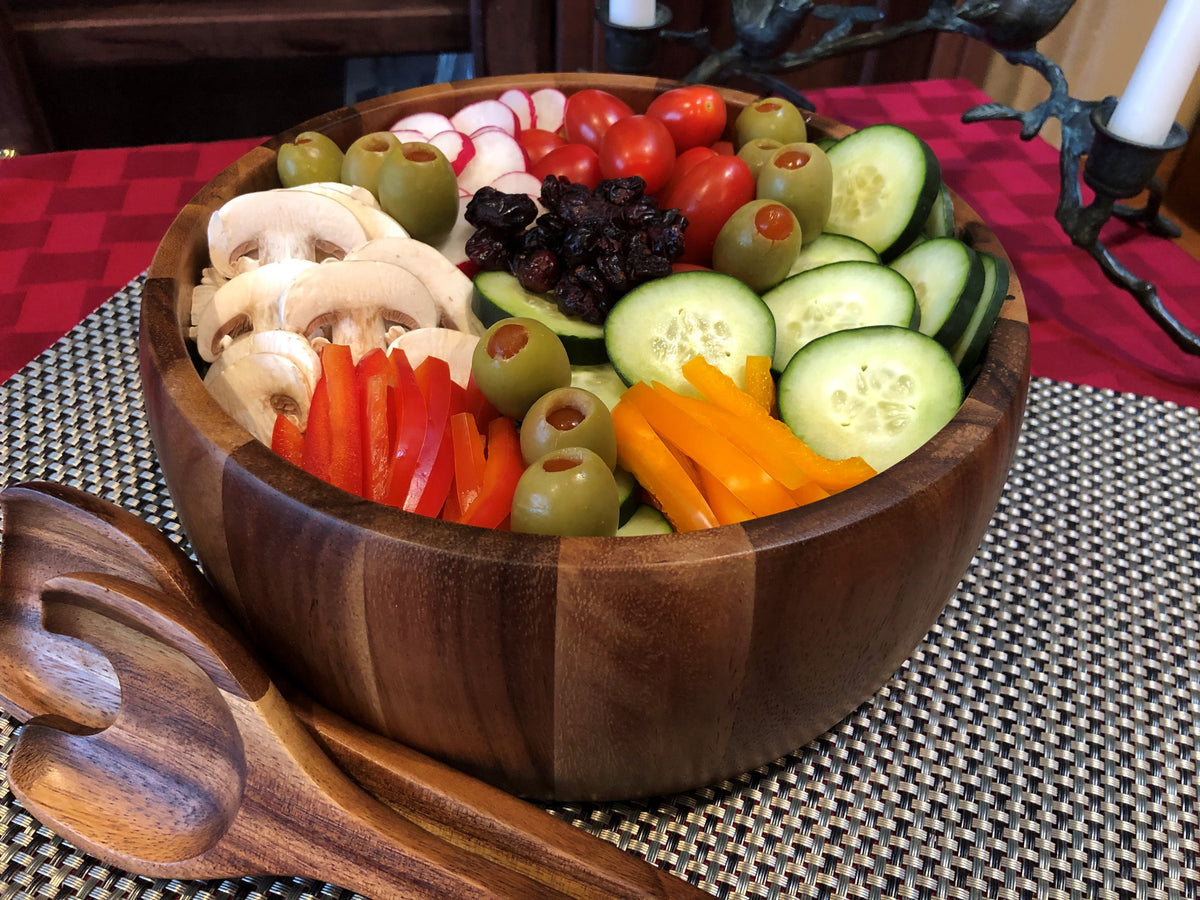 Kalmar Home Extra Large Salad Bowl with Servers - 332C3