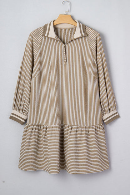 Threaded Pear Noor Sleeve Ruffled Mini PLUS Dress