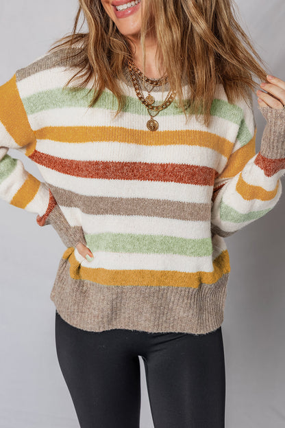 Threaded Pear Vivian Stripe Crew Neck Sweater