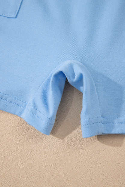 Threaded Pear Zara Half Sleeve Knit Romper