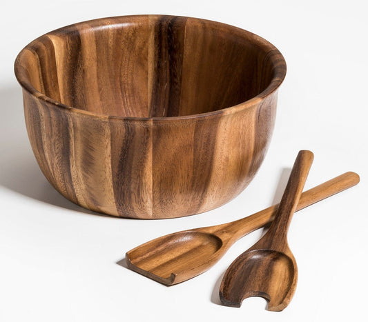 Kalmar Home Large Salad Bowl with Servers - 335B3
