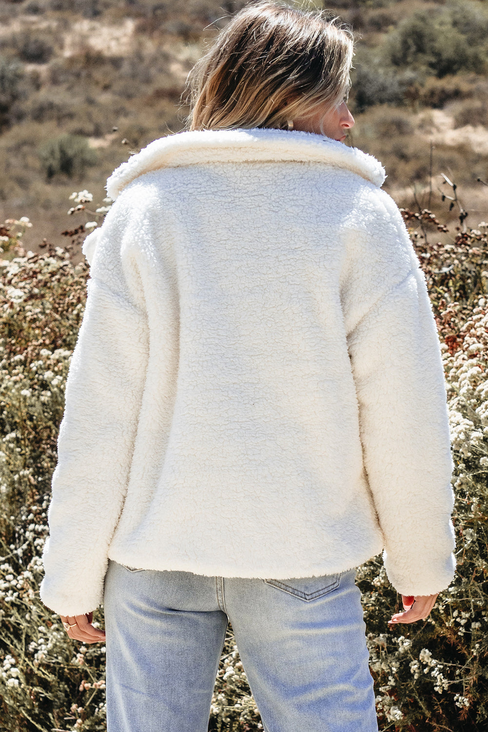 Threaded Pear Kaia Button Pocketed Lapel Collar Jacket