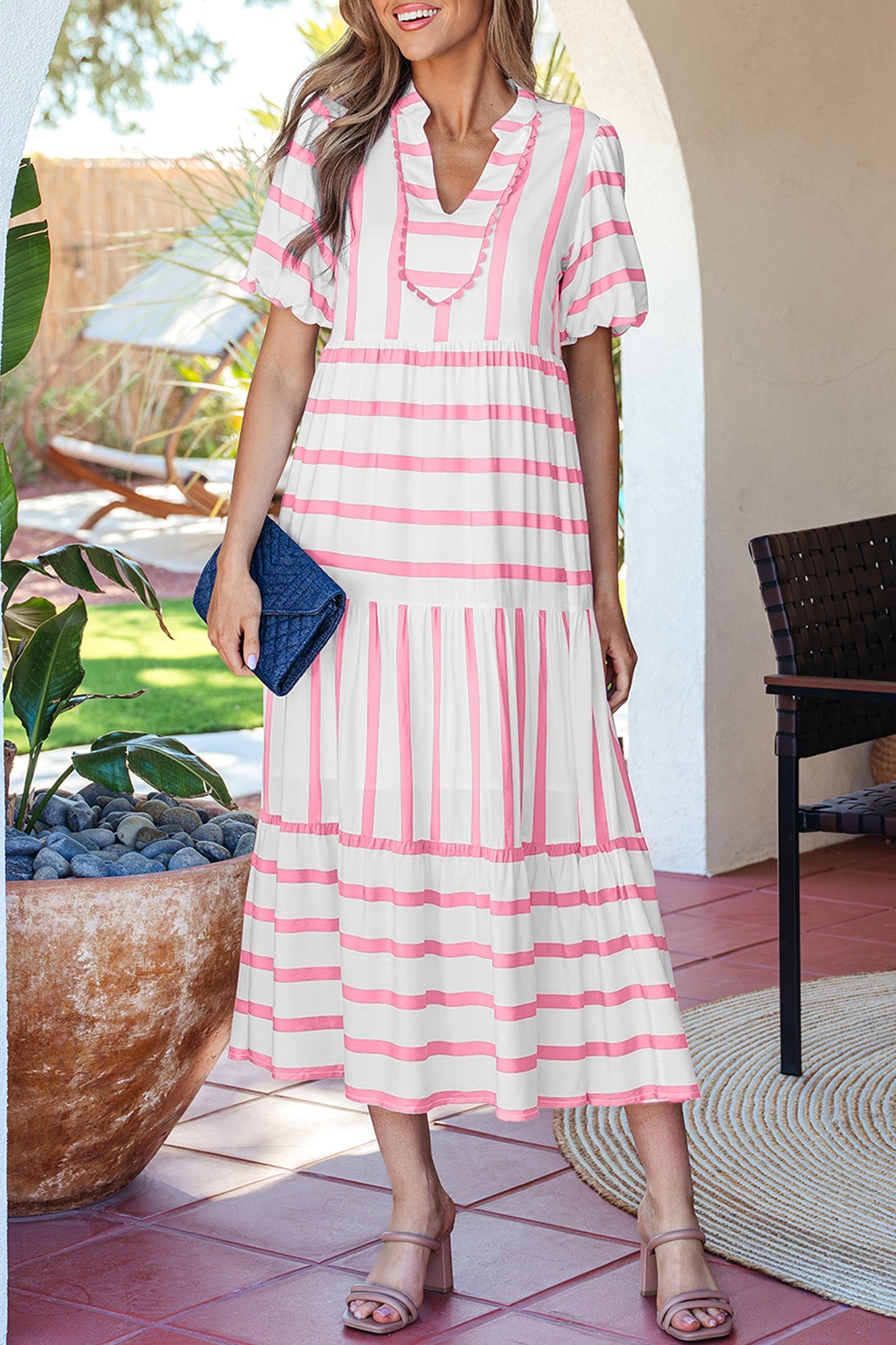 Threaded Pear Ariyah Half Sleeve Vacation Dress