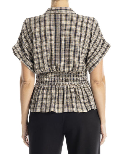 TAUPE/BLACK/SKY BLUE PLAID-011-