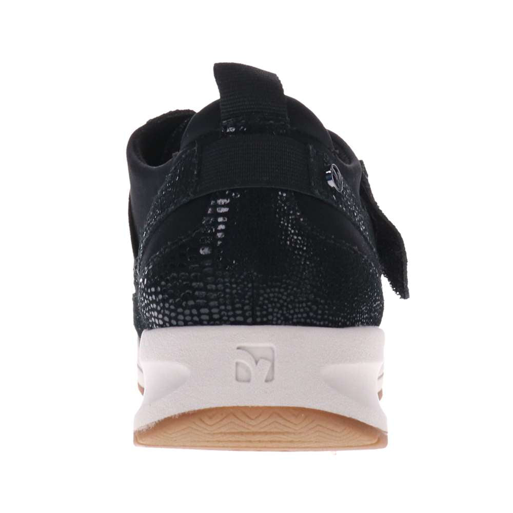 Virginia Adjustable Casual Sneaker - Black Lizard