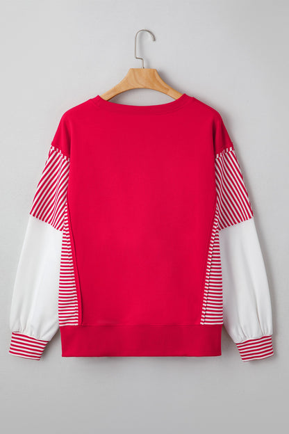 Threaded Pear Aaliyah Patchwork Sleeve Colorblock Sweatshirt