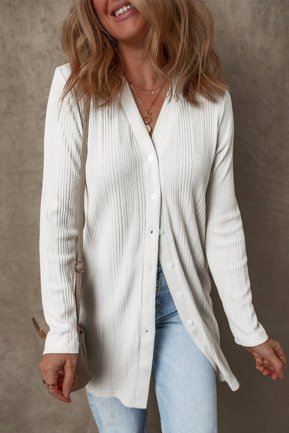 Threaded Pear Gianna Ribbed Up Tunic Cardigan