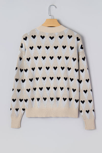 Threaded Pear Aspyn Ribbed Trim Loose Sweater