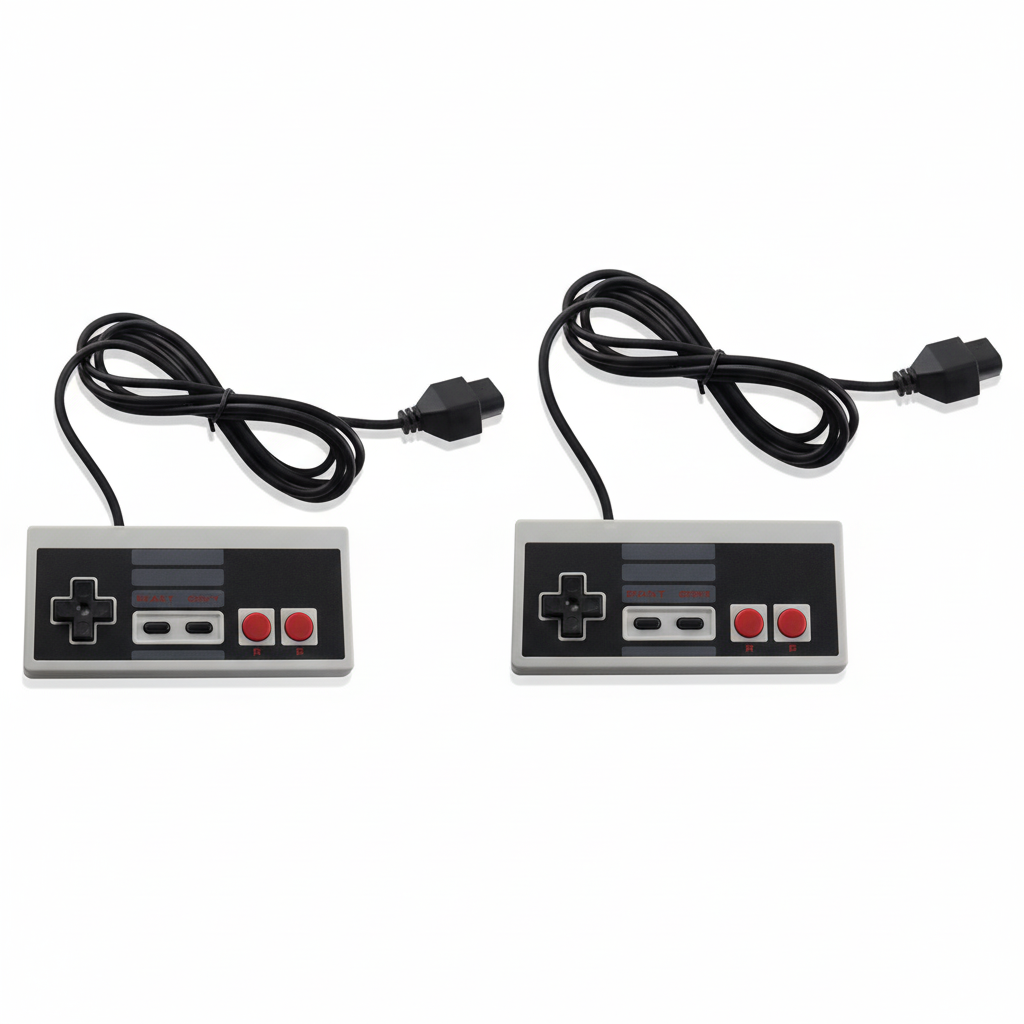 Prime Goods 2 Pack Controller for NES-004 Original Nintendo NES Vintage Console Wired Gamepd - Gray