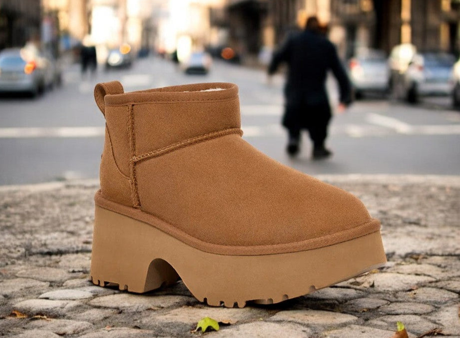 UGG Women's Classic Ultra Mini New Heights Boot 'Chestnut' Boots