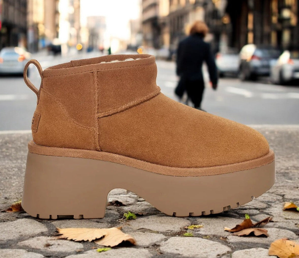 UGG Women's Classic Ultra Mini New Heights Boot 'Chestnut' Boots