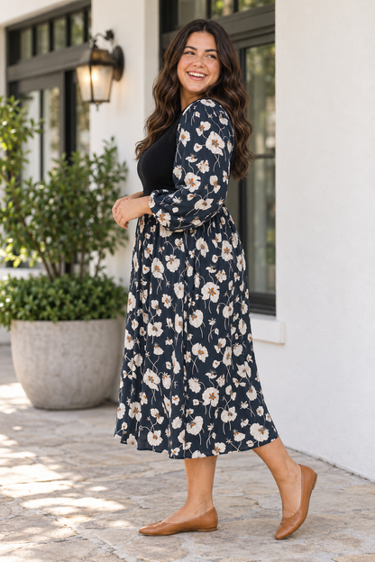 Threaded Pear Piper Long Sleeve Shift PLUS Dress