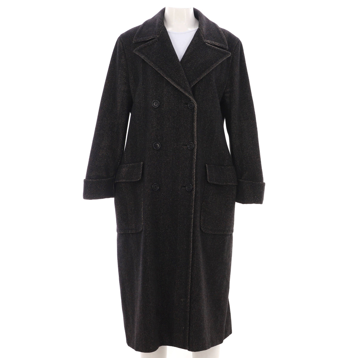 Women's Two Pocket Double Breasted Coat Alpaca Blend