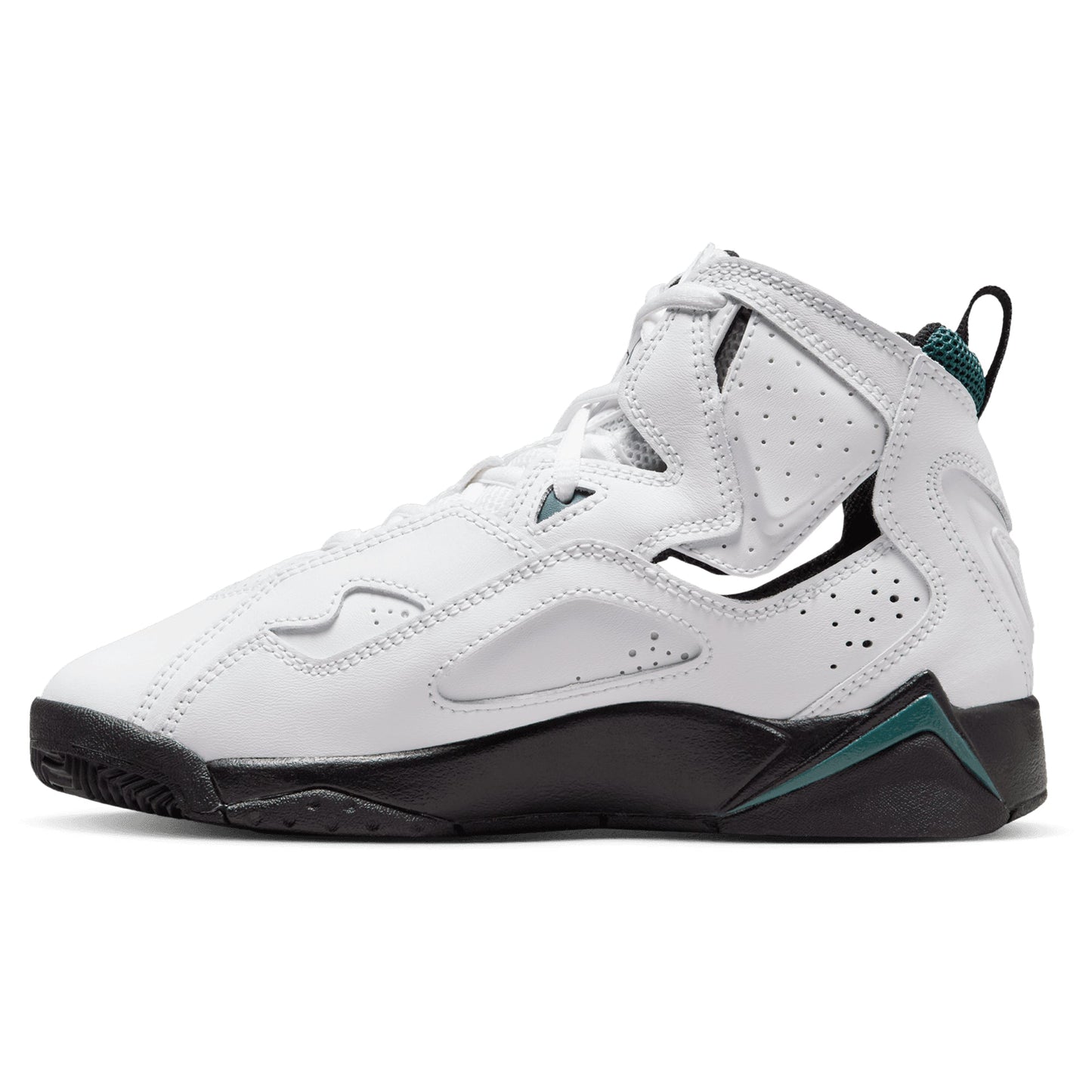 [343795-133] Grade School Air Jordan True Flight 'white Oxidized Green Black'