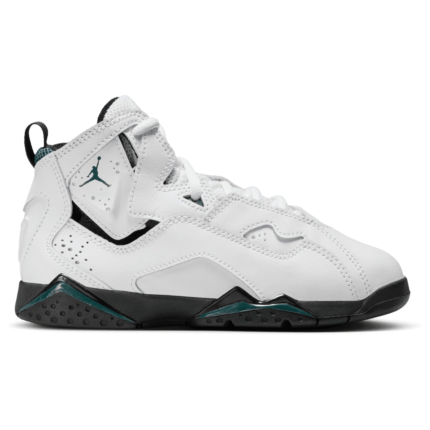 [343796-133] Grade School Air Jordan True Flight 'white Oxidized Green Black'