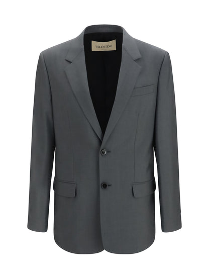 Jacket Single-Breasted Wool-Mohair Grey