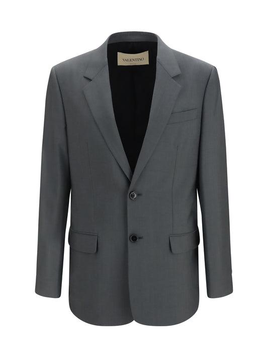 Jacket Single-Breasted Wool-Mohair Grey