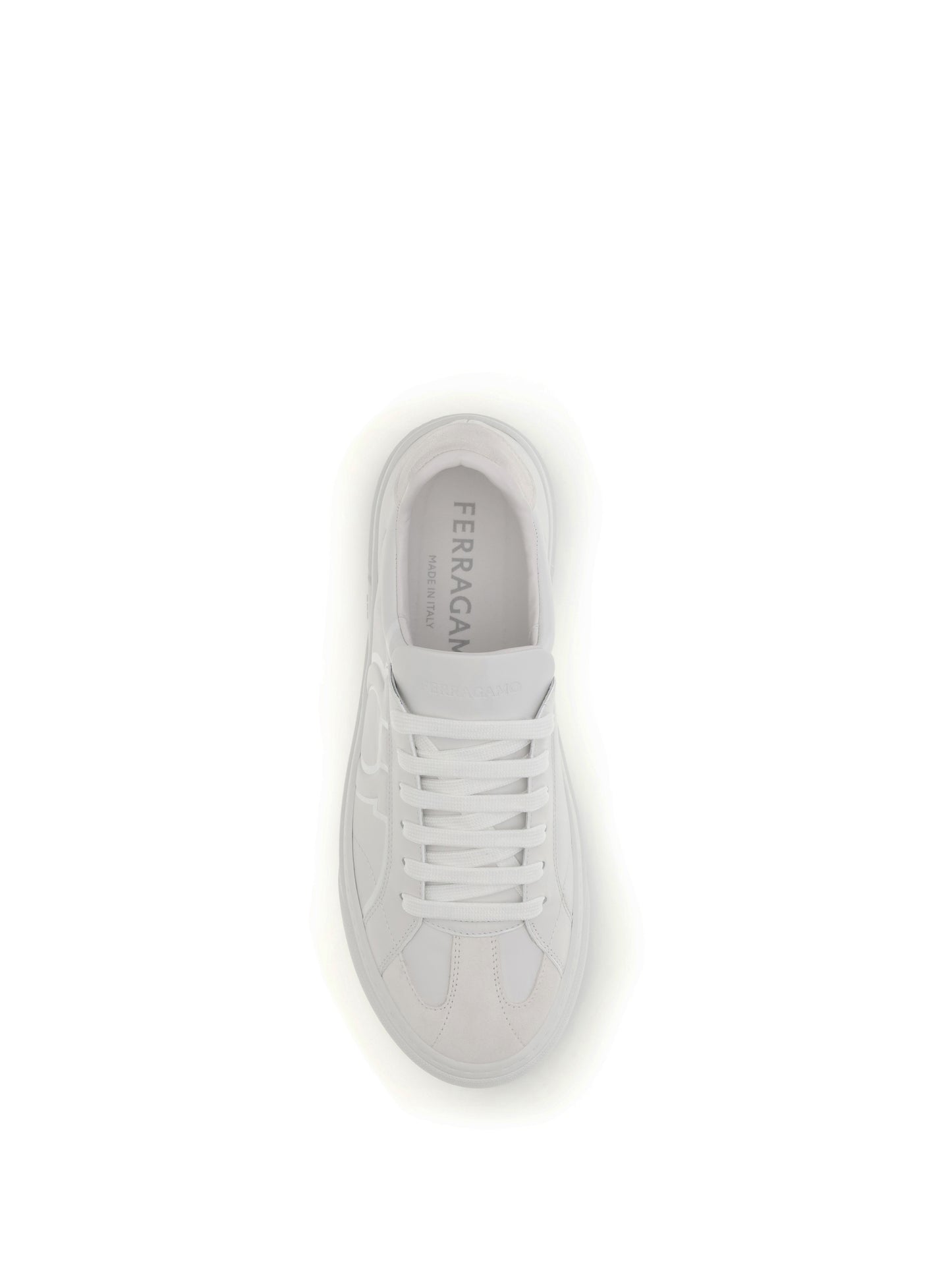 Sneakers Gancini White Calf Leather