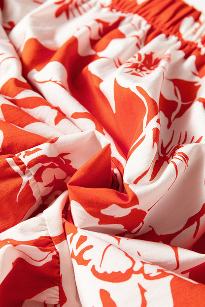 Floral Western High Split Maxi Skirt