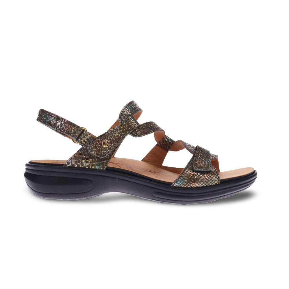 Emerald Adjustable Sandal - Peacock Python