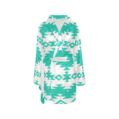 Turquoise Aztec Women's Western Bath Robe