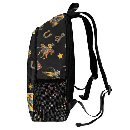 Vintage Cowboy Collage Western Backpack