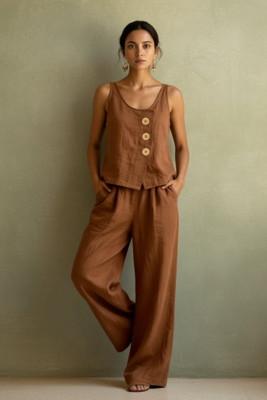 Women's Sleeveless Tank Top & Pants Two-Piece Set