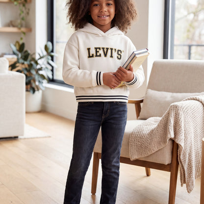Levi's Girls' Holiday Meet and Greet Graphic Hoodie, White, XL