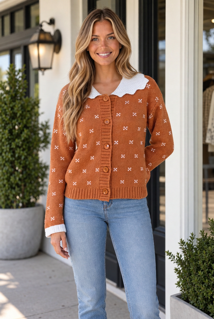 Threaded Pear Elena Long Sleeve Knitwear Cardigan