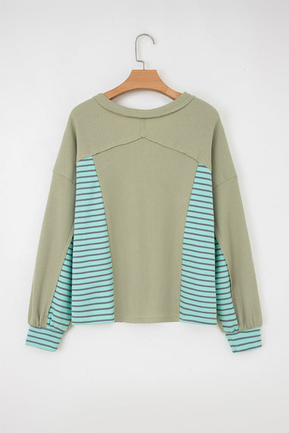 Threaded Pear Madison Exposed Seam Waffle Baggy Pullover