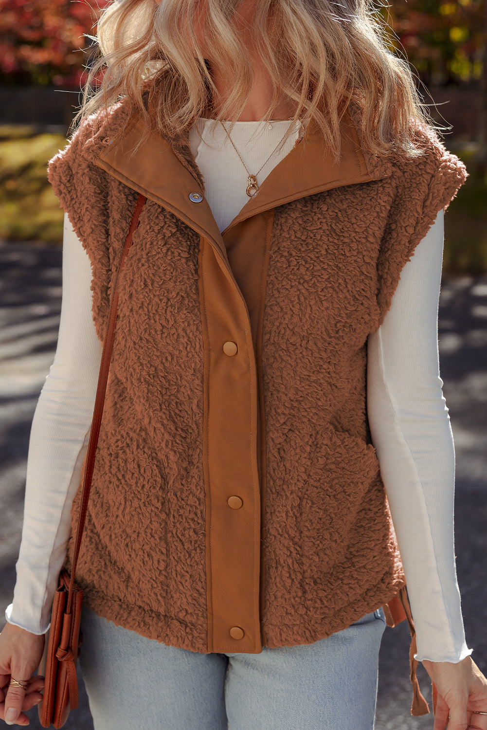 Threaded Pear Evelyn Knot Side Plush Vest