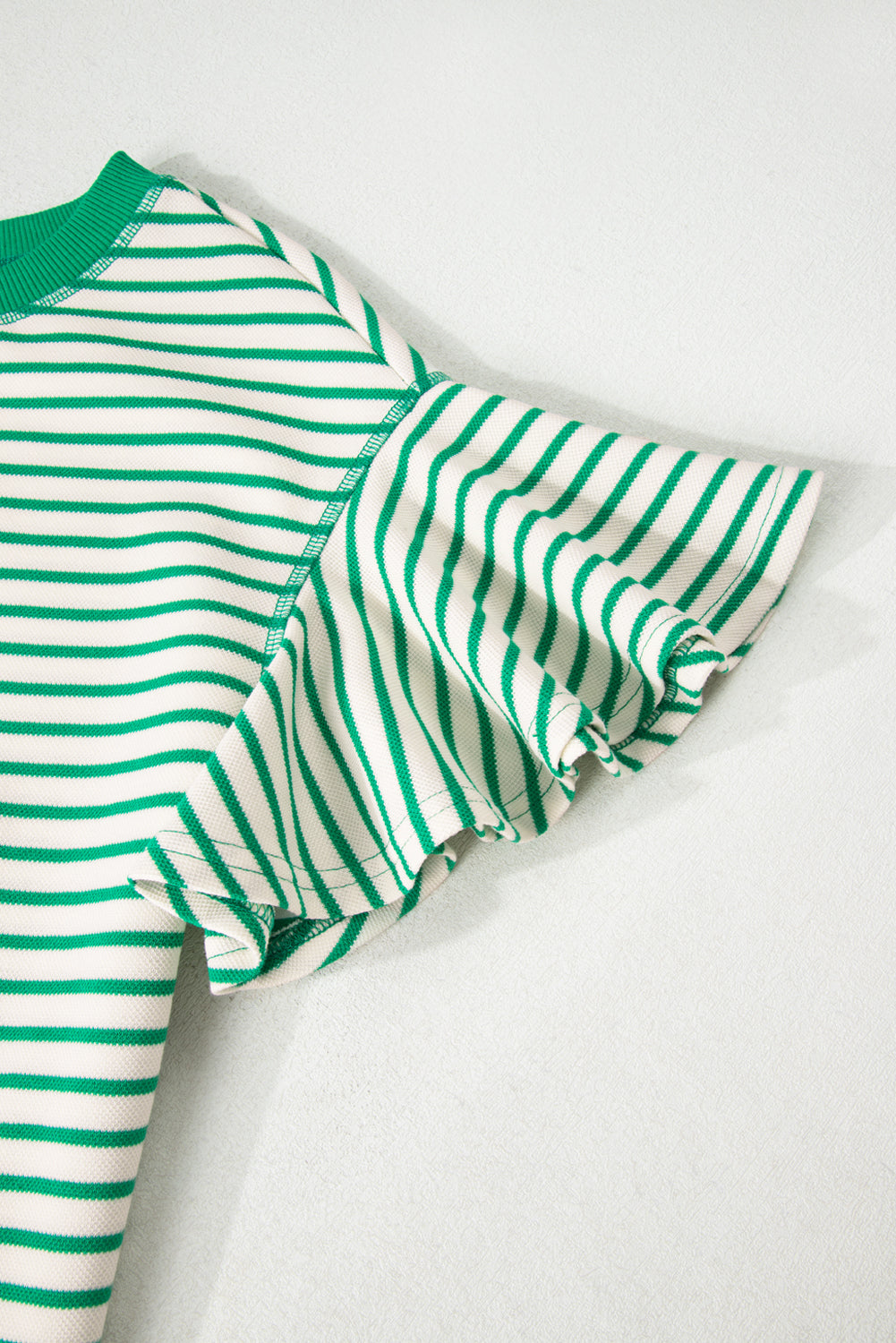 Threaded Pear Sol Ruffle Short Sleeve Top