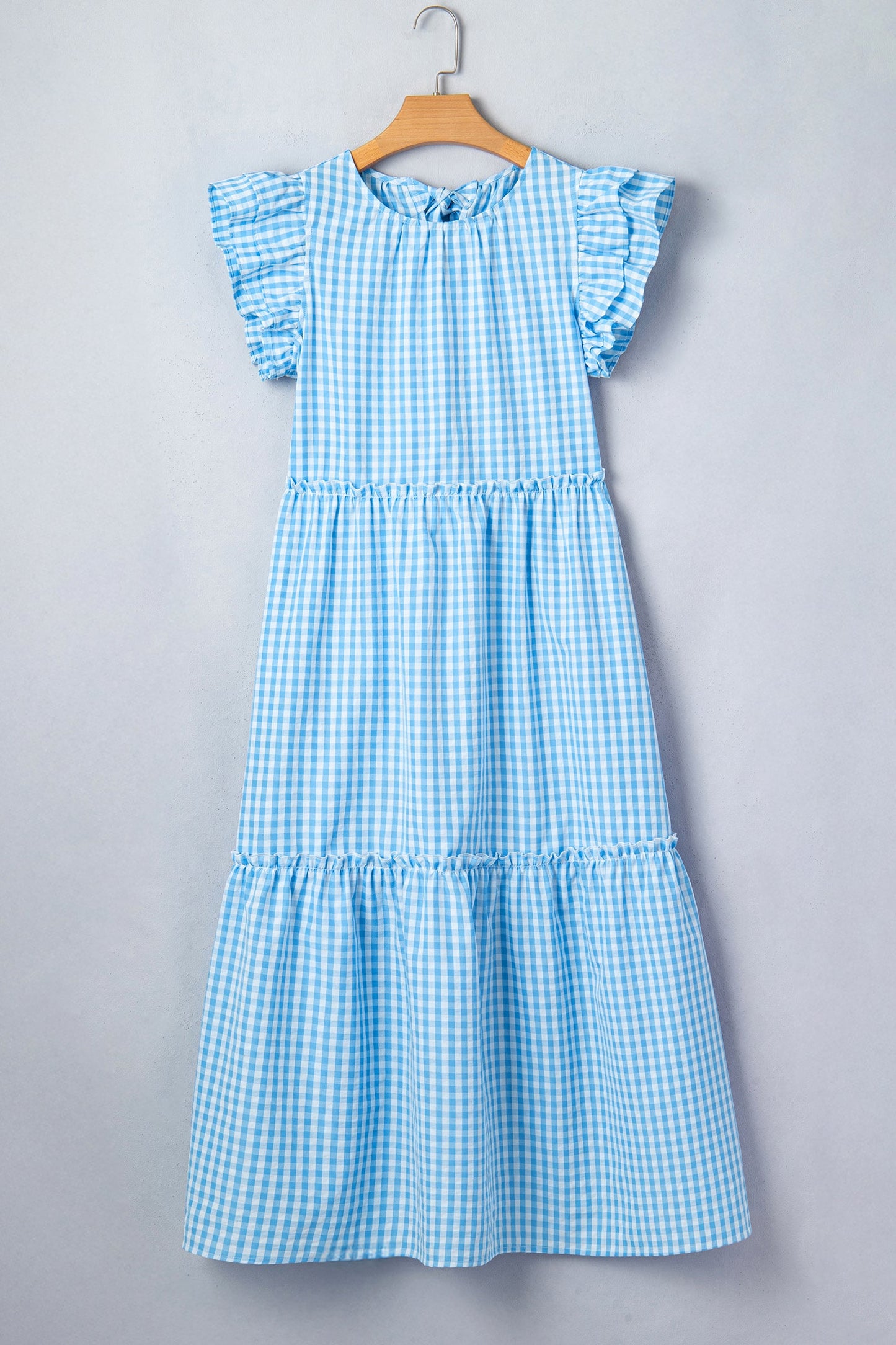 Threaded Pear Deborah Sleeve Gingham Maxi Dress