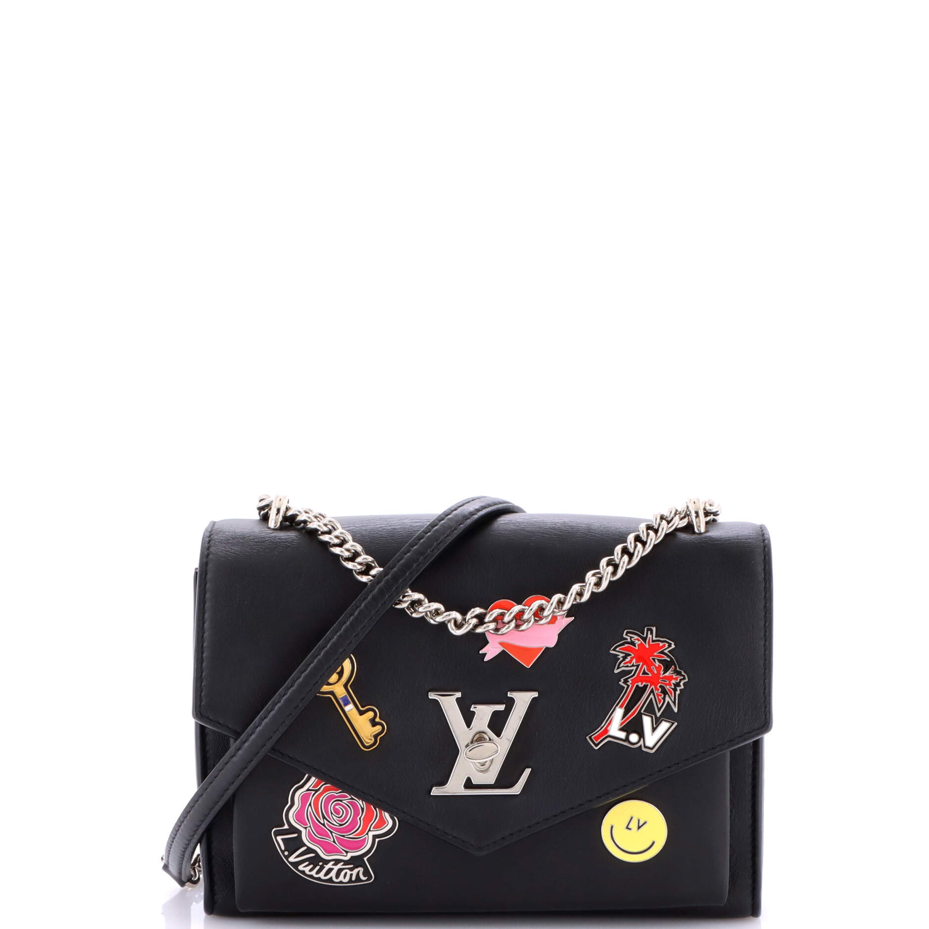 Louis Vuitton Mylockme Handbag Limited Edition Pin Embellished Leather BB