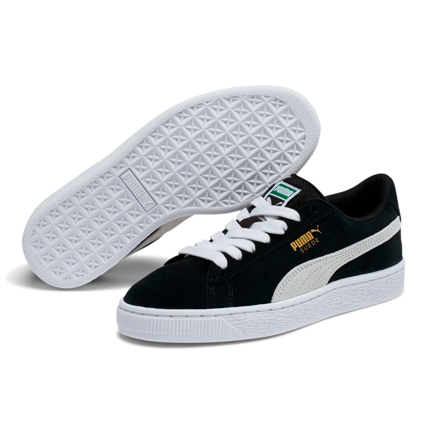 Puma Youth Suede Jr 'Black White' Sneakers