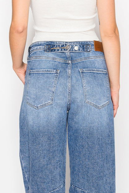 Sloane Adjustable Strap Waistband Barrel Jeans