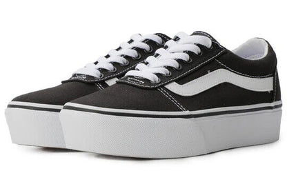 Vans Ward Women's Sneakers — Black/White Canvas