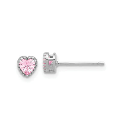 Cubic Zirconia Heart Studs Earrings